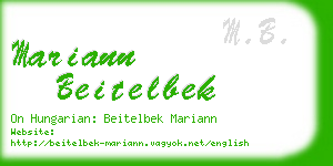 mariann beitelbek business card